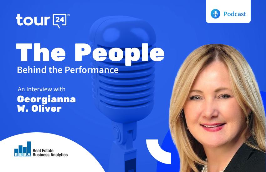 Image shows headshot of Tour24 CEO & Founder, Georgianna Oliver with the heading "The People Behind the Performance" by REBA