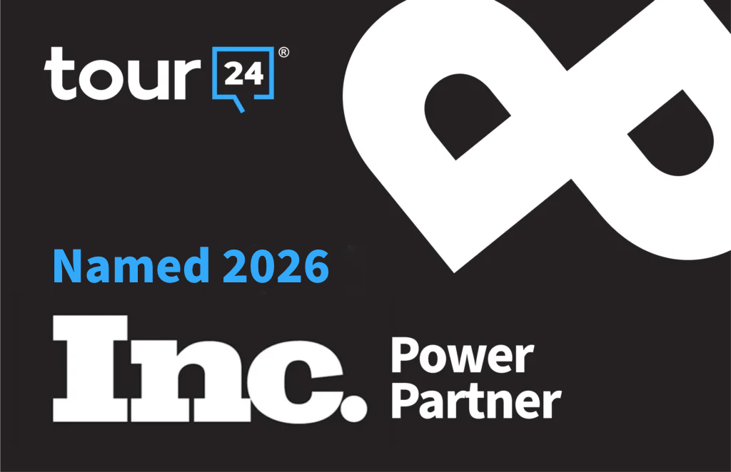 Tour24 named a 2026 Inc. Power Partner, featuring the Tour24 and Inc. logos on a black background with bold blue and white text.
