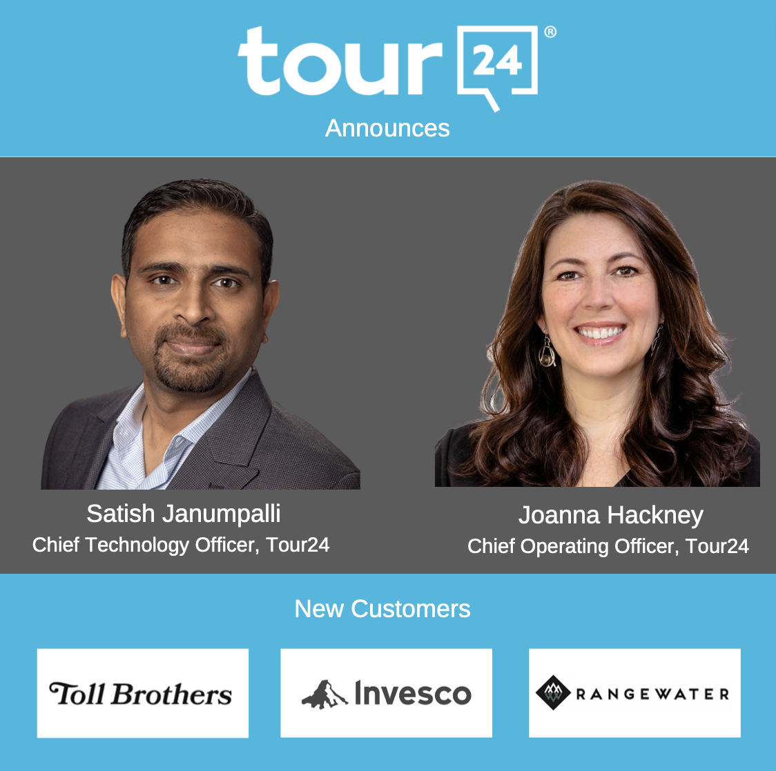 PropTech Pioneer Tour24 Expands Leadership Team, Announces Key Customers for Self-Guided Tour Platform for Multifamily Properties
